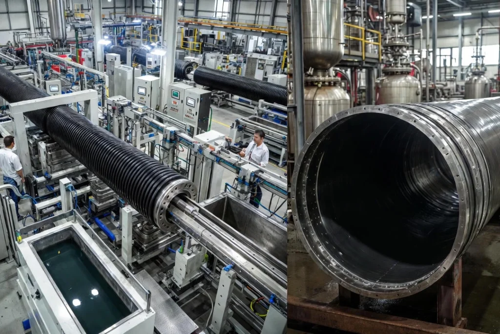 Large-Diameter PTFE Corrugated Pipe Machine