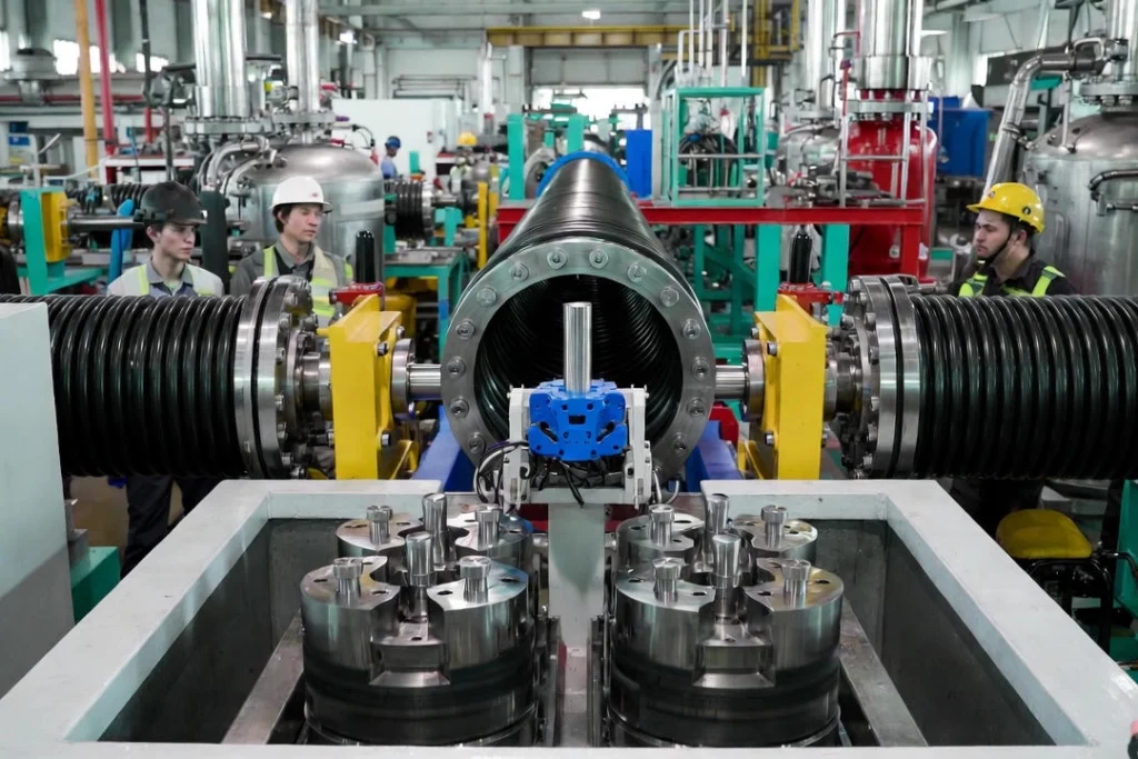 Large-Diameter PTFE Corrugated Pipe Machine-1